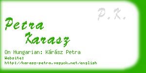 petra karasz business card